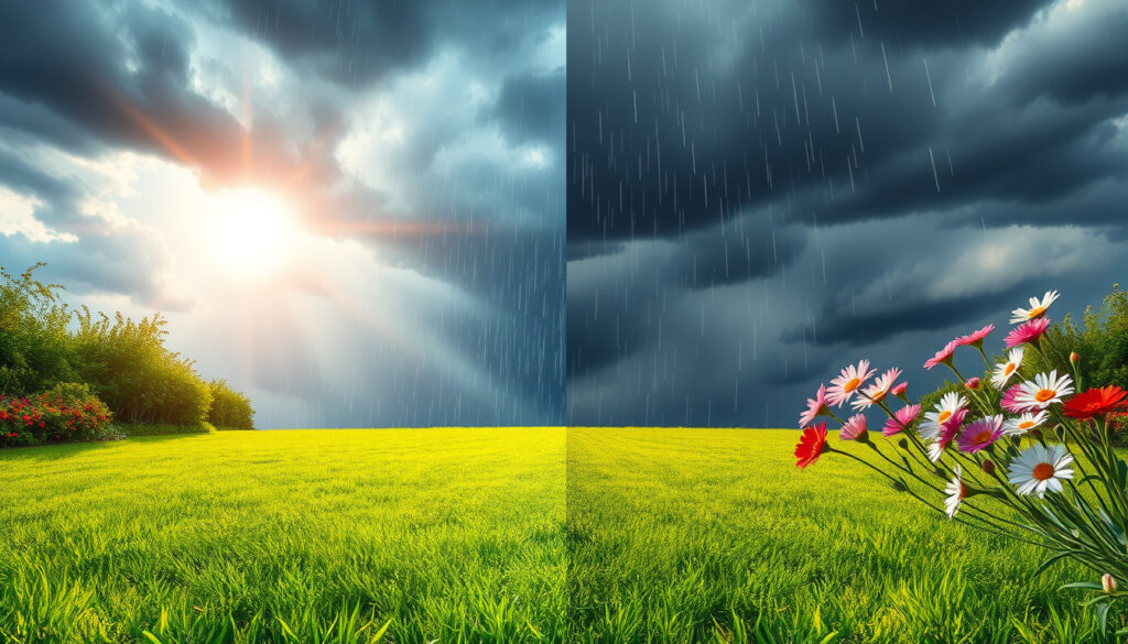 Navigating Nature's Whims: Embracing the Beauty of Stormy and Sunny Days on the Lawn